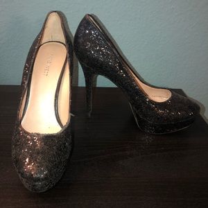 Black Glitter Nine West Heels